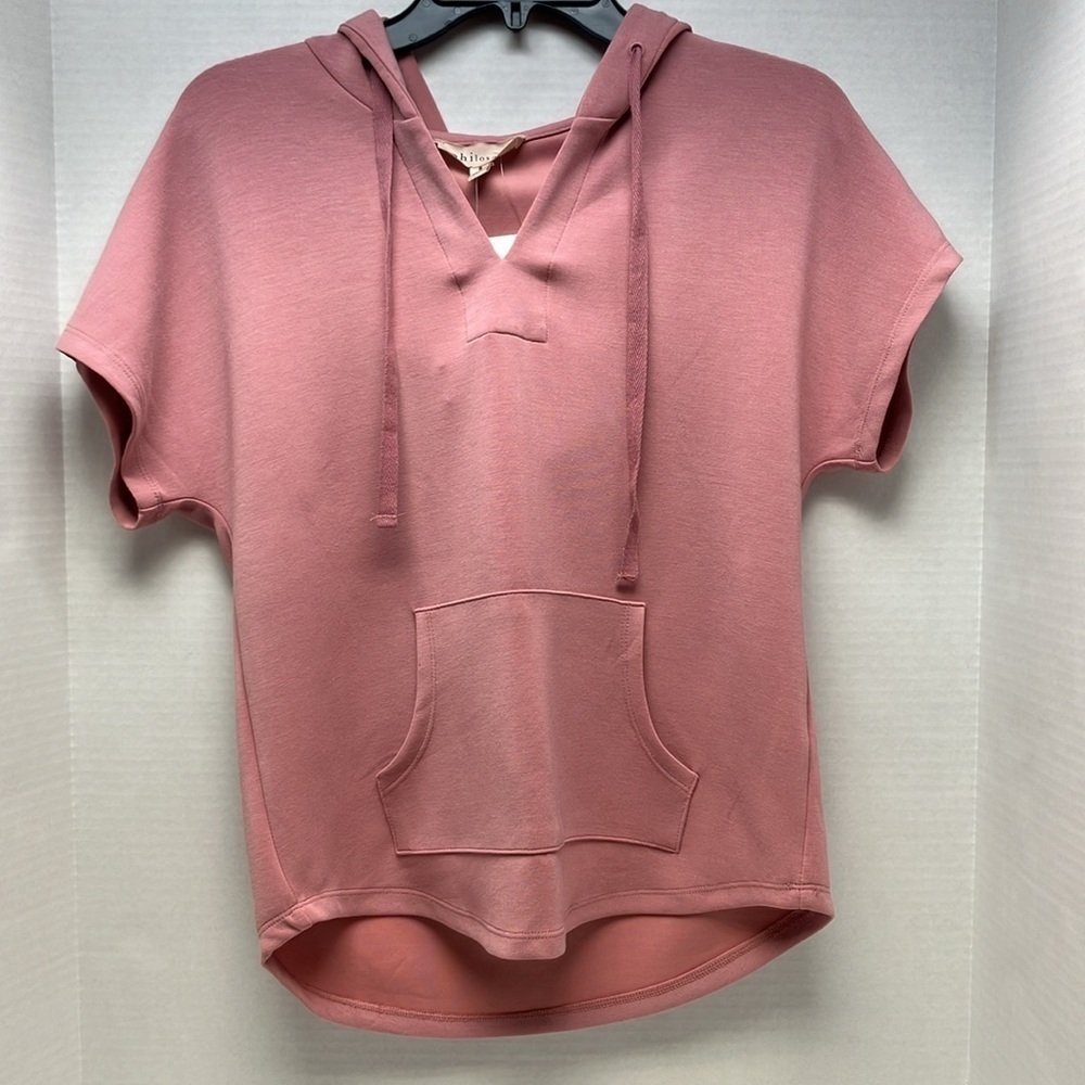 Philosophy roe mist or pink top with hoodie size S